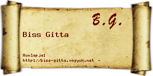 Biss Gitta névjegykártya